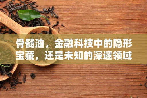 骨髓油，金融科技中的隐形宝藏，还是未知的深邃领域？