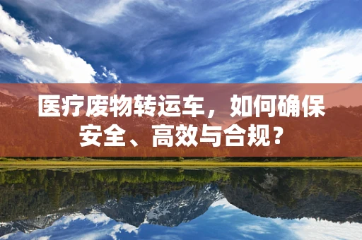医疗废物转运车，如何确保安全、高效与合规？