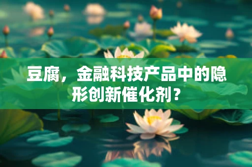 豆腐，金融科技产品中的隐形创新催化剂？