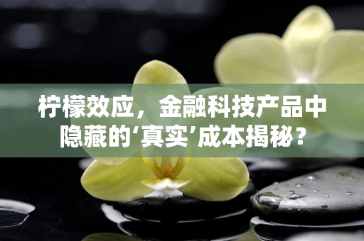 柠檬效应，金融科技产品中隐藏的‘真实’成本揭秘？