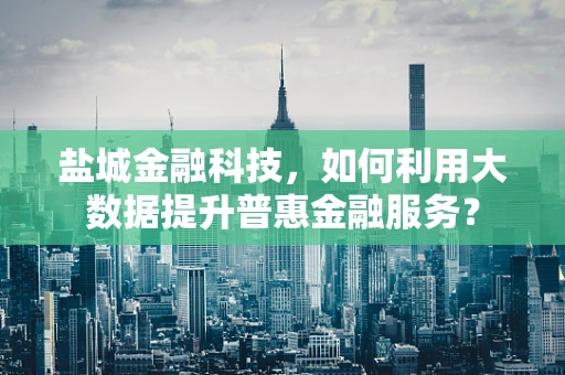 盐城金融科技，如何利用大数据提升普惠金融服务？
