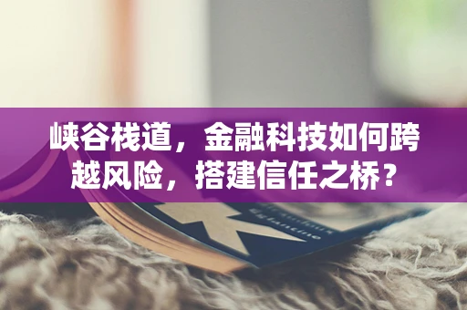 峡谷栈道，金融科技如何跨越风险，搭建信任之桥？