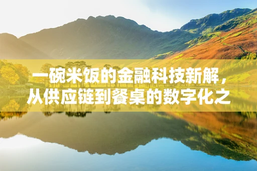 一碗米饭的金融科技新解，从供应链到餐桌的数字化之旅