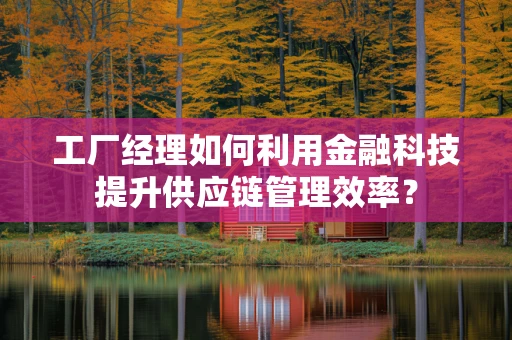 工厂经理如何利用金融科技提升供应链管理效率？