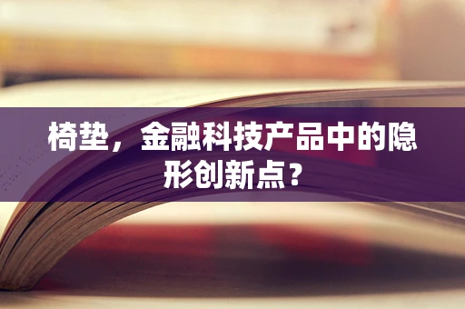 椅垫，金融科技产品中的隐形创新点？