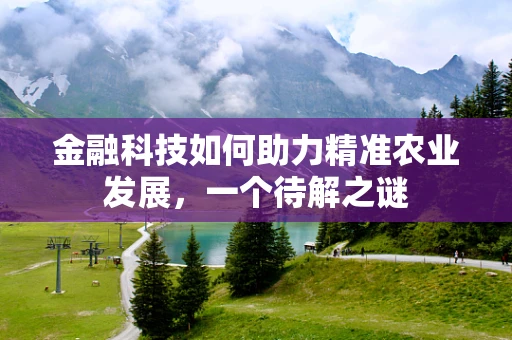 金融科技如何助力精准农业发展，一个待解之谜