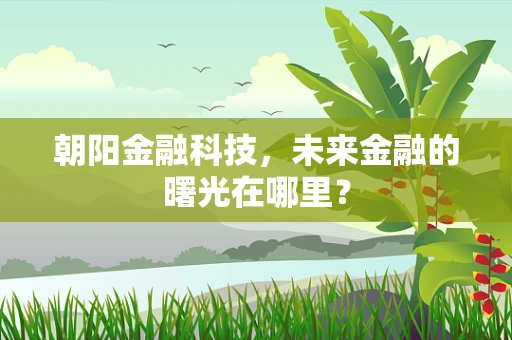 朝阳金融科技，未来金融的曙光在哪里？
