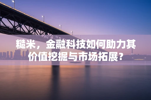 糙米，金融科技如何助力其价值挖掘与市场拓展？