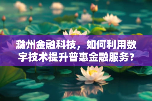 滁州金融科技，如何利用数字技术提升普惠金融服务？