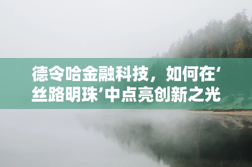 德令哈金融科技，如何在‘丝路明珠’中点亮创新之光？