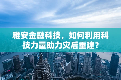 雅安金融科技，如何利用科技力量助力灾后重建？