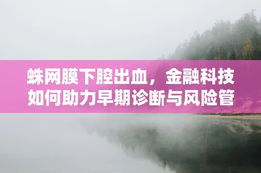 蛛网膜下腔出血，金融科技如何助力早期诊断与风险管理？