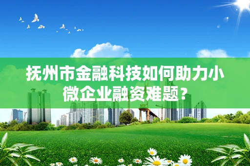 抚州市金融科技如何助力小微企业融资难题？