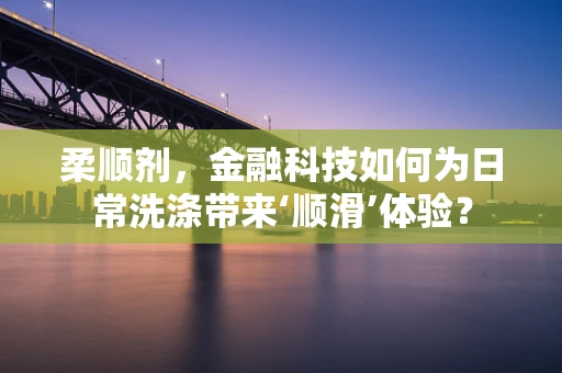 柔顺剂，金融科技如何为日常洗涤带来‘顺滑’体验？