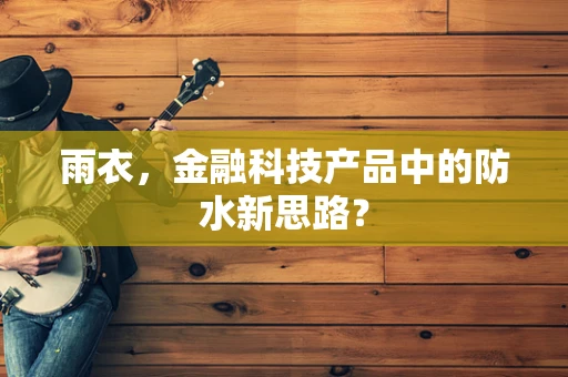 雨衣，金融科技产品中的防水新思路？