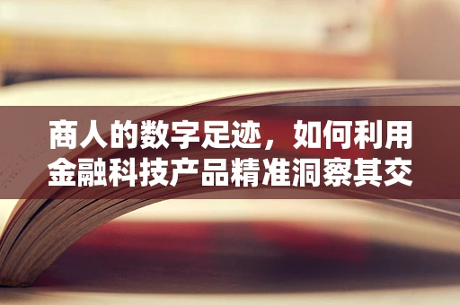 商人的数字足迹，如何利用金融科技产品精准洞察其交易行为？