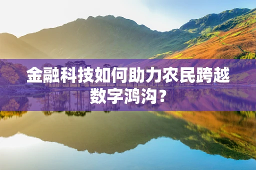 金融科技如何助力农民跨越数字鸿沟？