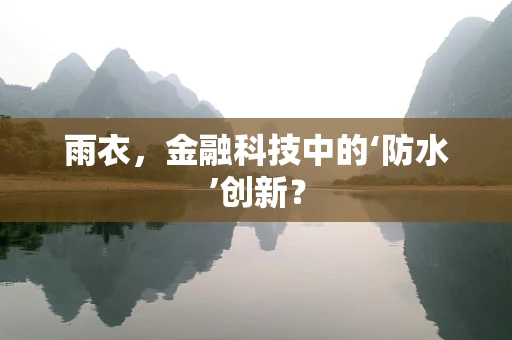 雨衣，金融科技中的‘防水’创新？