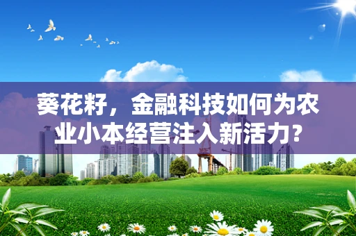 葵花籽，金融科技如何为农业小本经营注入新活力？