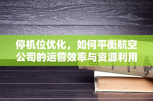 停机位优化，如何平衡航空公司的运营效率与资源利用？
