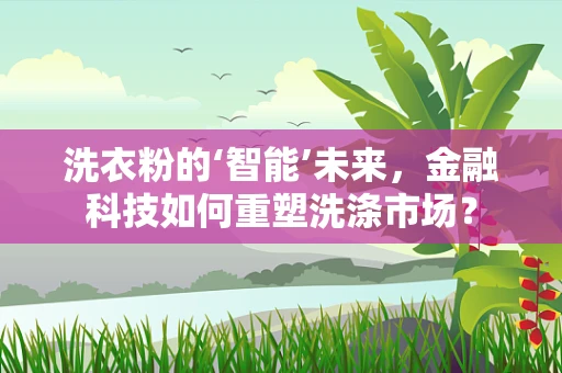 洗衣粉的‘智能’未来，金融科技如何重塑洗涤市场？
