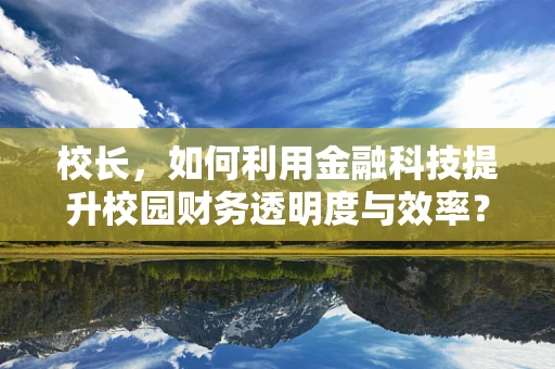 校长，如何利用金融科技提升校园财务透明度与效率？