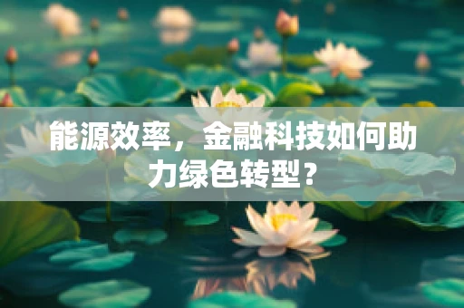 能源效率，金融科技如何助力绿色转型？