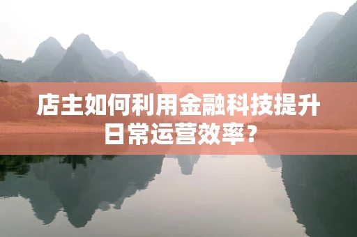 店主如何利用金融科技提升日常运营效率？