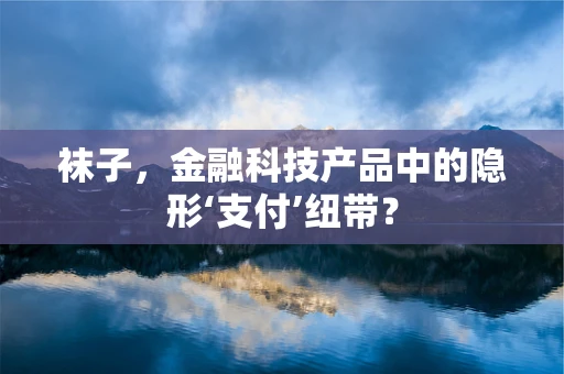 袜子，金融科技产品中的隐形‘支付’纽带？