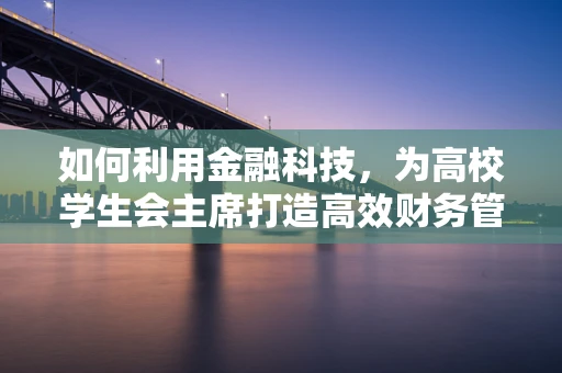 如何利用金融科技，为高校学生会主席打造高效财务管理新模式？