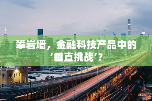 攀岩墙，金融科技产品中的‘垂直挑战’？
