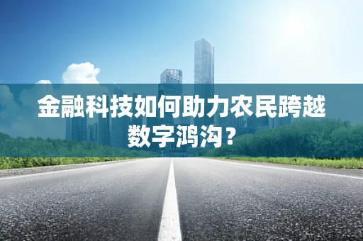 金融科技如何助力农民跨越数字鸿沟？