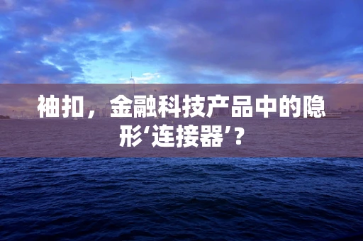 袖扣，金融科技产品中的隐形‘连接器’？