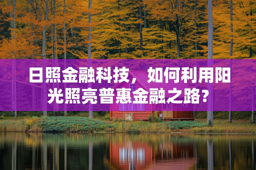 日照金融科技，如何利用阳光照亮普惠金融之路？