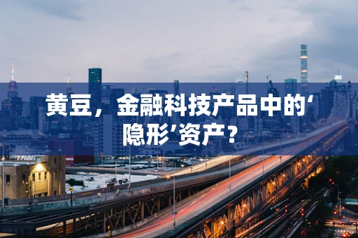 黄豆，金融科技产品中的‘隐形’资产？