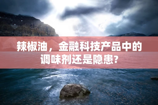 辣椒油，金融科技产品中的调味剂还是隐患?