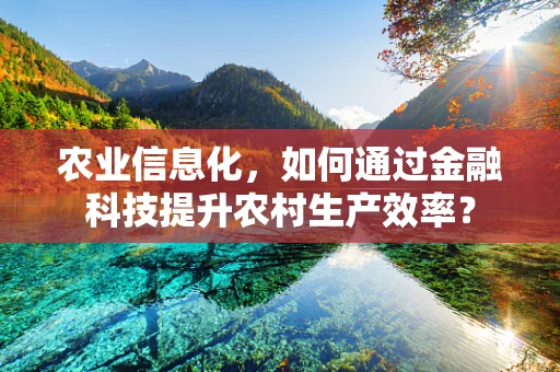 农业信息化，如何通过金融科技提升农村生产效率？